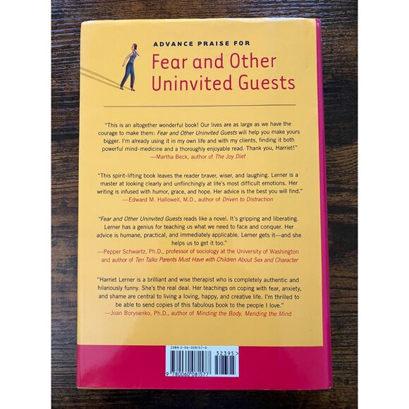 Hard back book Fear and Other Uninvited Guests by Harriet Lerner, Ph.D. - Picture 2 of 11